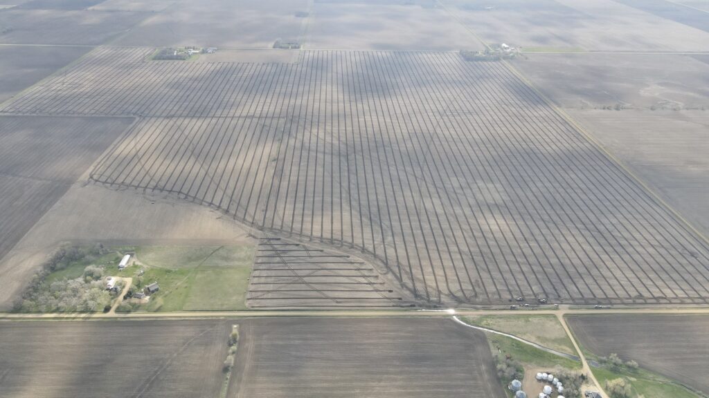 Farm Drainage and Tiling arial view by Luft and Sons.