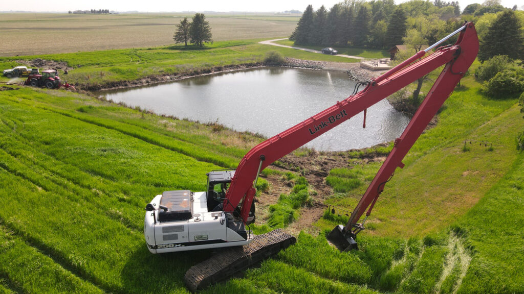 Luft and Sons's equipment preparing a client's property in Iowa.