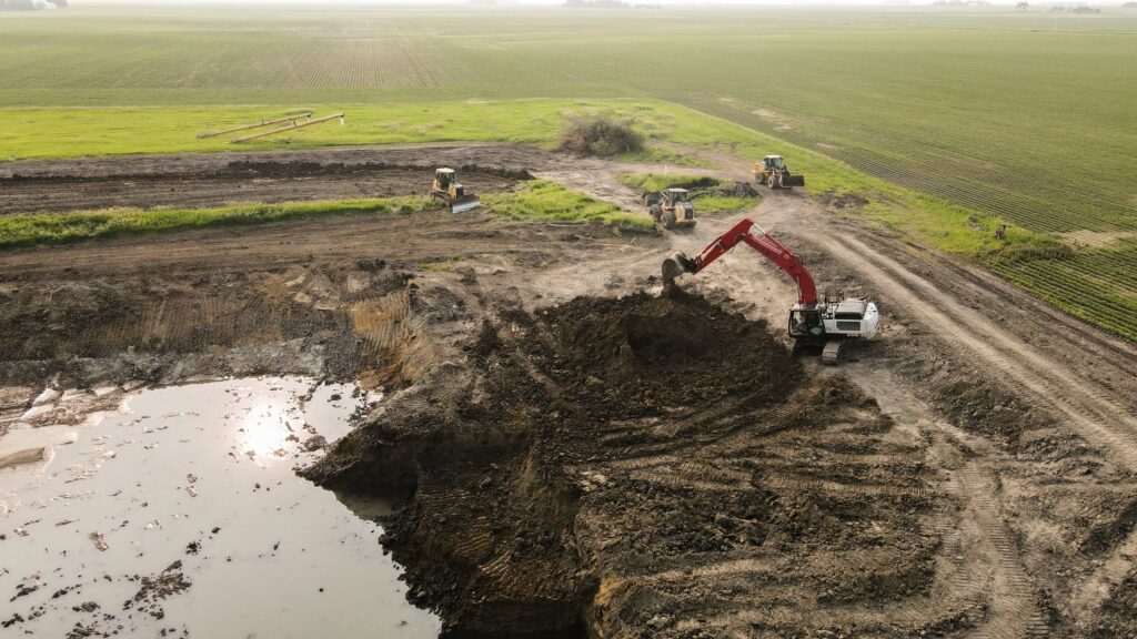 Land excavation residential pond by Luft and Sons.
